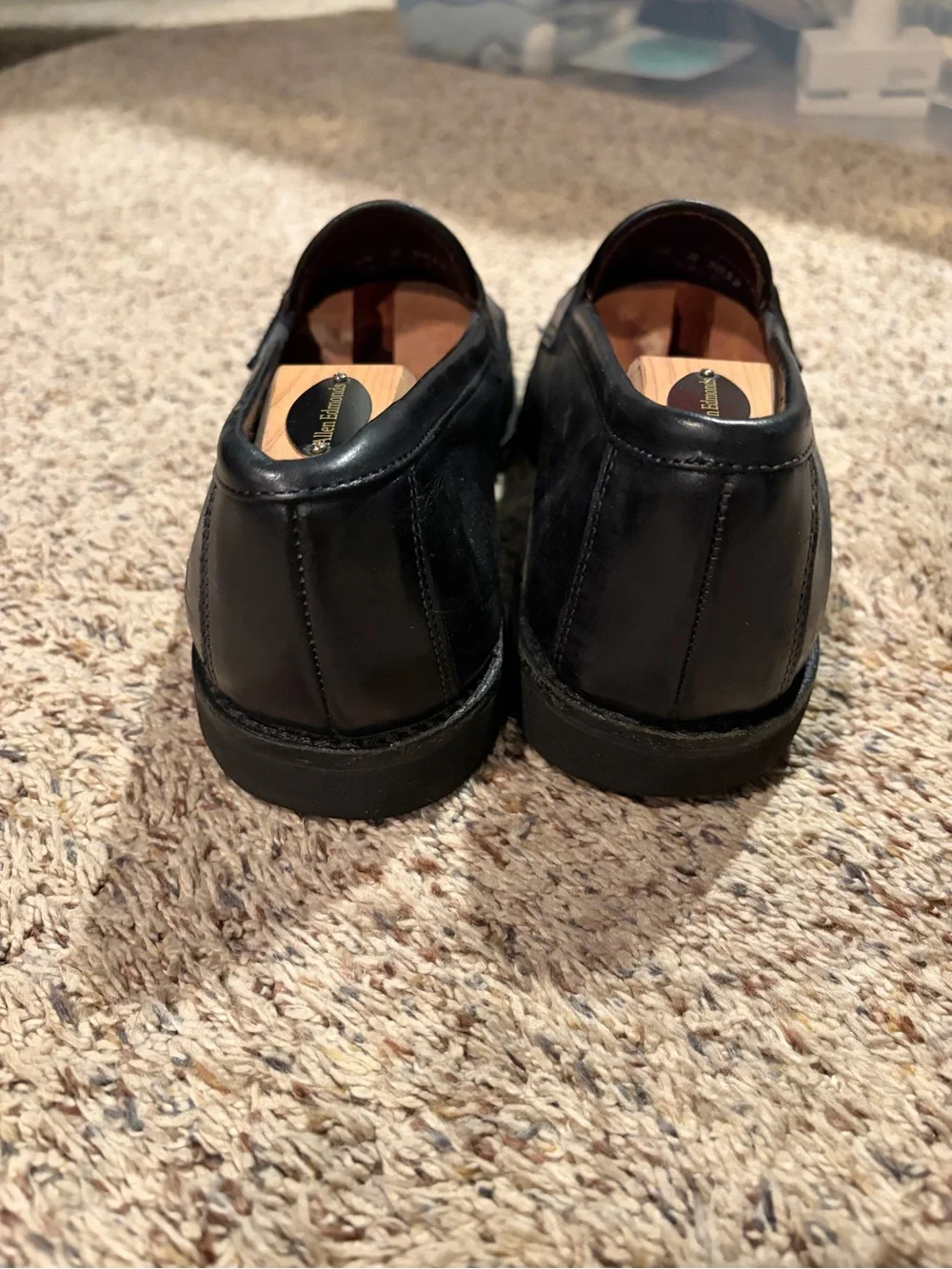 Allen Edmonds Black Leather Penny-Style Loafers